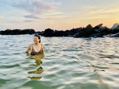 Cover Photo of Sharon in the Ocean