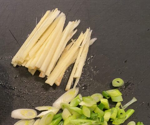 ginger julienne for Traditional Chinese congee recipe