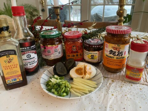 Condiments used in Traditional Chinese congee recipe