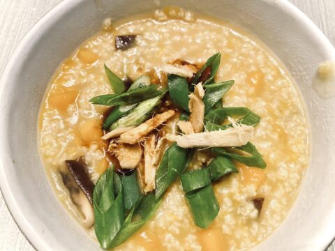 bowl of congee depicting the type of food to eat for winter TCM
